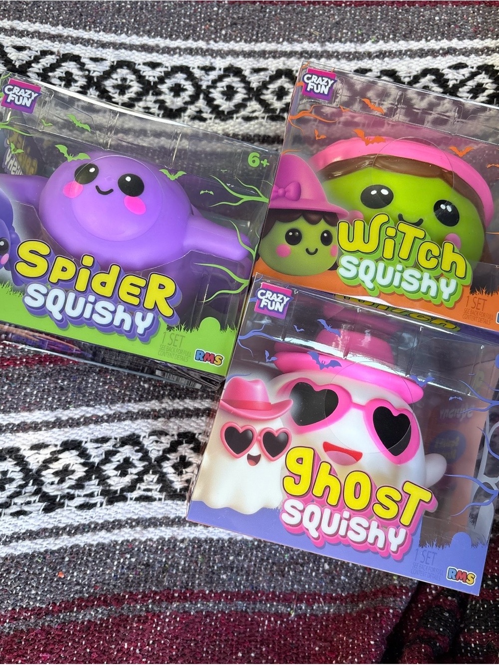 Kids Witch, spider and ghost Squishy Toy - Green viral for Halloween